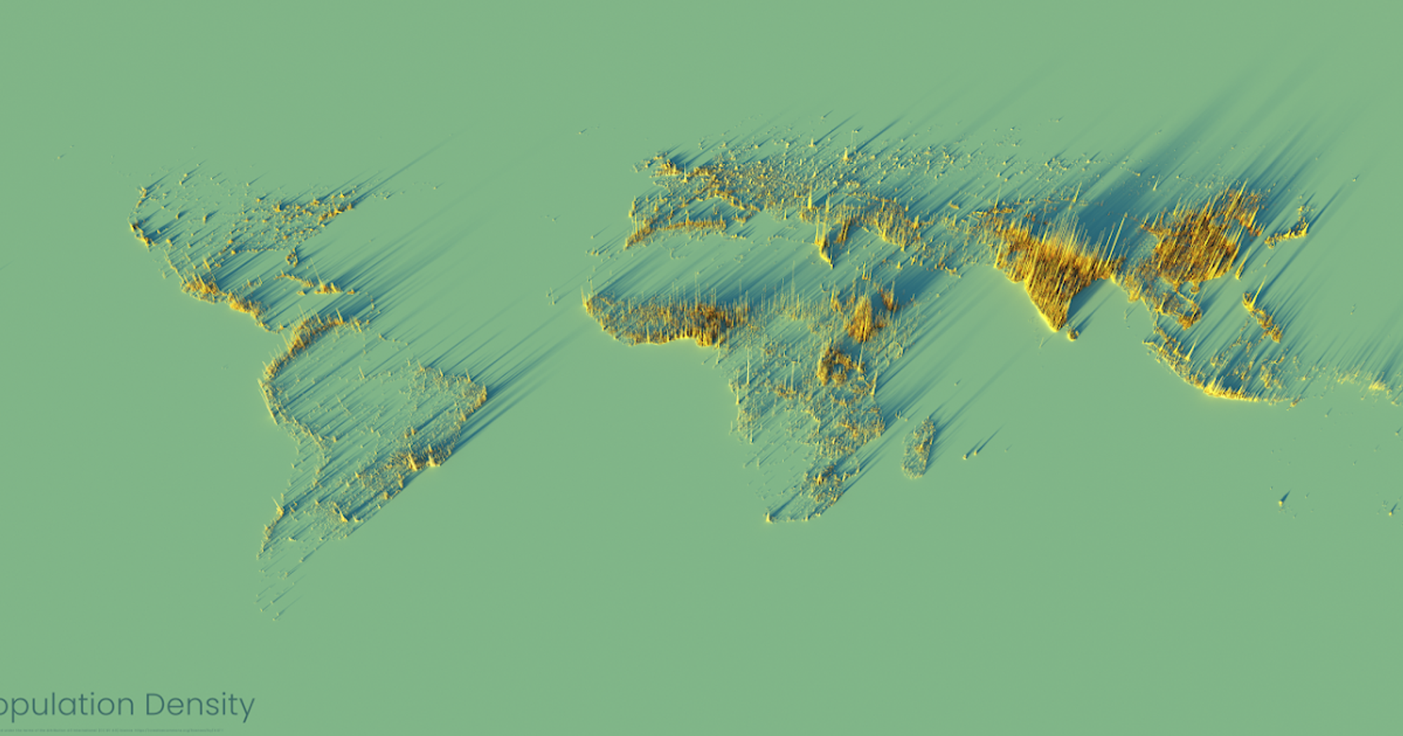 How to make a 3D population density render for any country in the world
